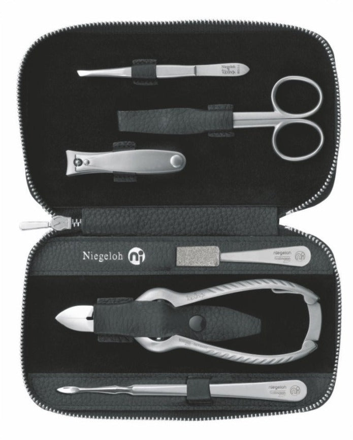 Imantado Manicure and Pedicure Set, Zip, black, 6-piece set