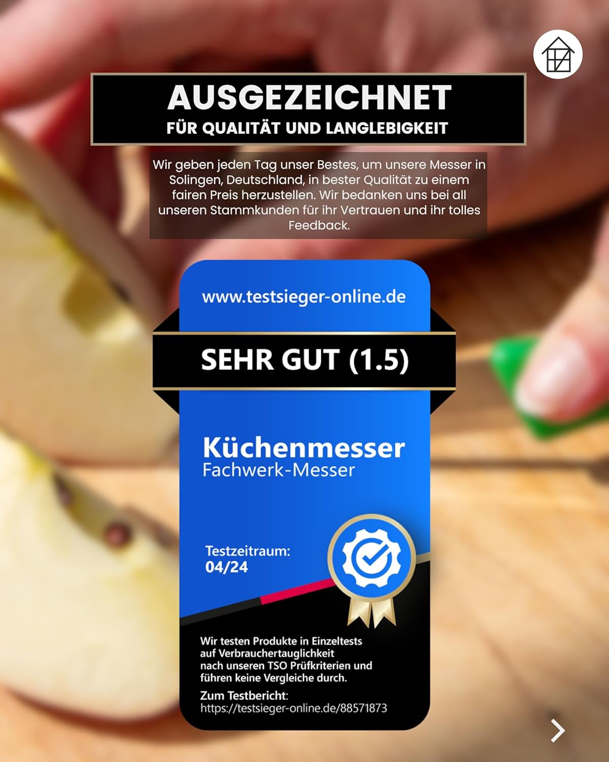 Küchenmesser Set 6tlg, gerade Klinge, Klingenlänge 6cm