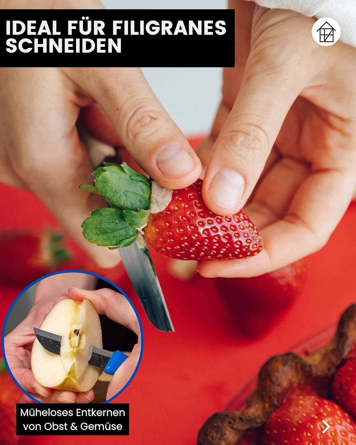 Küchenmesser Set 6tlg, gerade Klinge, Klingenlänge 6cm