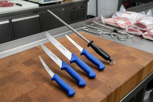 Set de couteaux de boucher/d'abattage 5 pièces, Profigrip, antidérapant