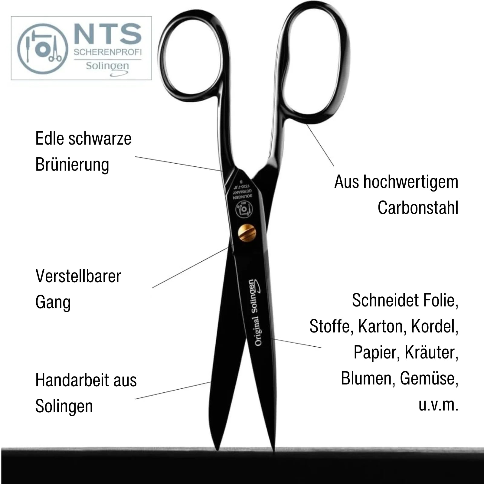 BLACK EDITION キッチンハサミ、全長18cm -Germany Solingen