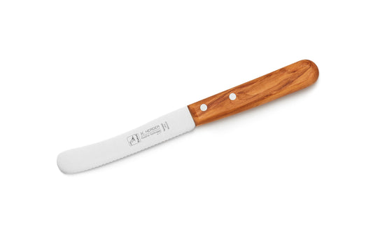 Juego de 6 cuchillos de desayuno con mango de madera de olivo