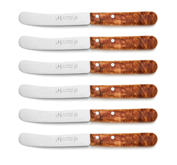 Set 6tlg. Frühstücksmesser Olivenholzgriff ohne Welle – Germany