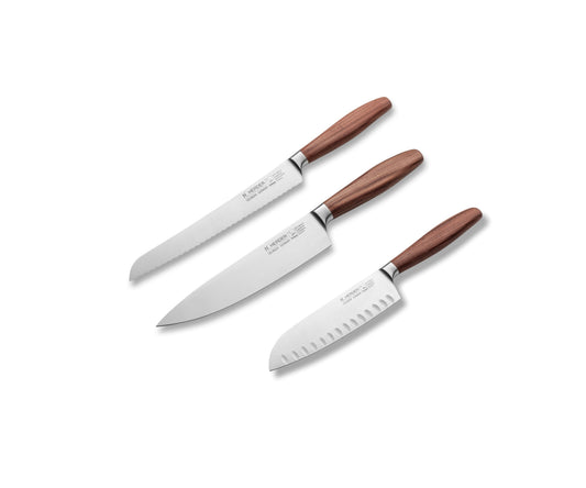 Knife set 3pcs Eterno, plum wood, forged