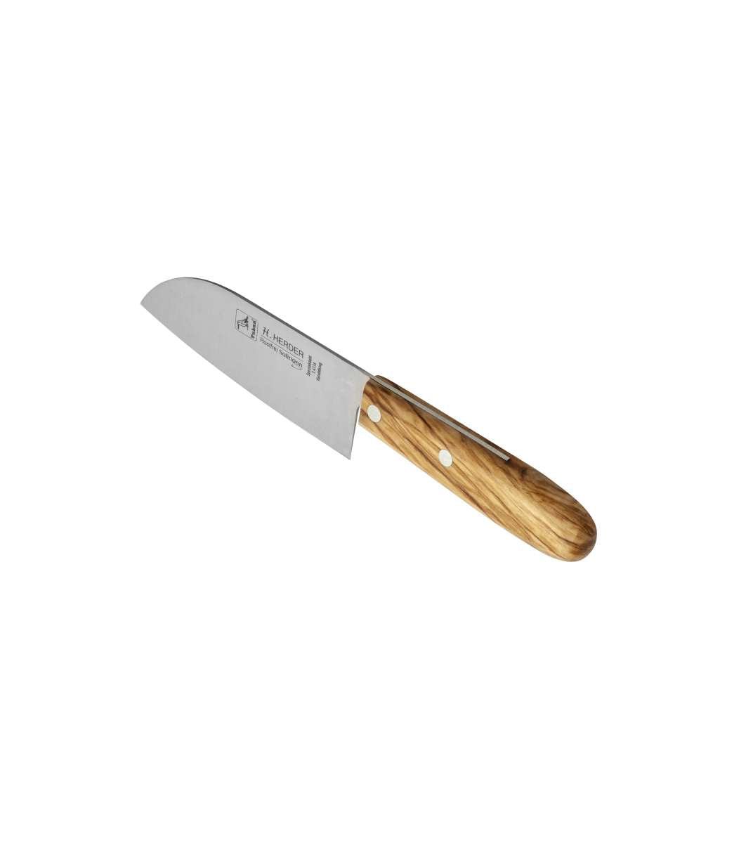 Mini santoku knife, 13.5 cm with olive wood handle