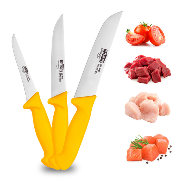BOLEXINO 4 Piece Butcher Knife Set W/Non-slip Softgrip, German Stainless  Steel Chef Knife Set,Meat Processing Set for Home Kitchen,Slaughterhouse  And