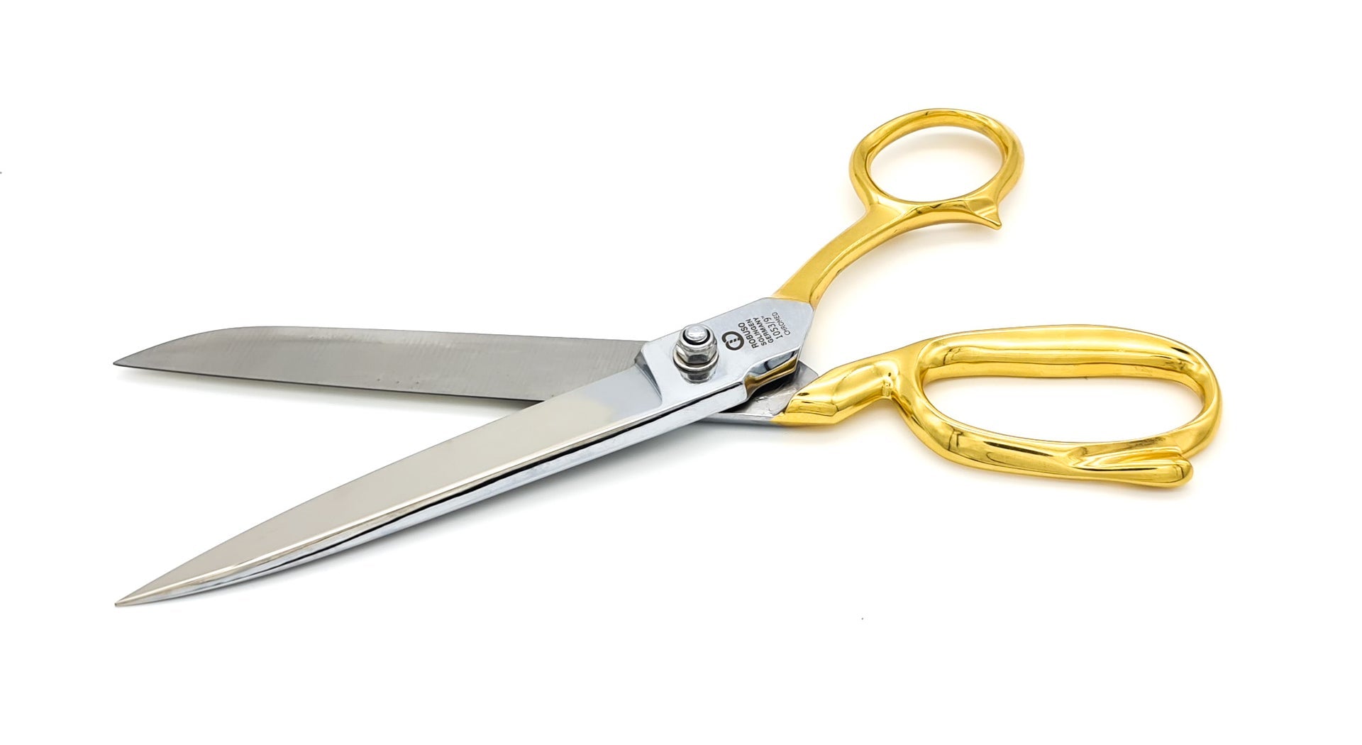 Tailor scissors / fabric shears gold-plated handles, total length 23cm