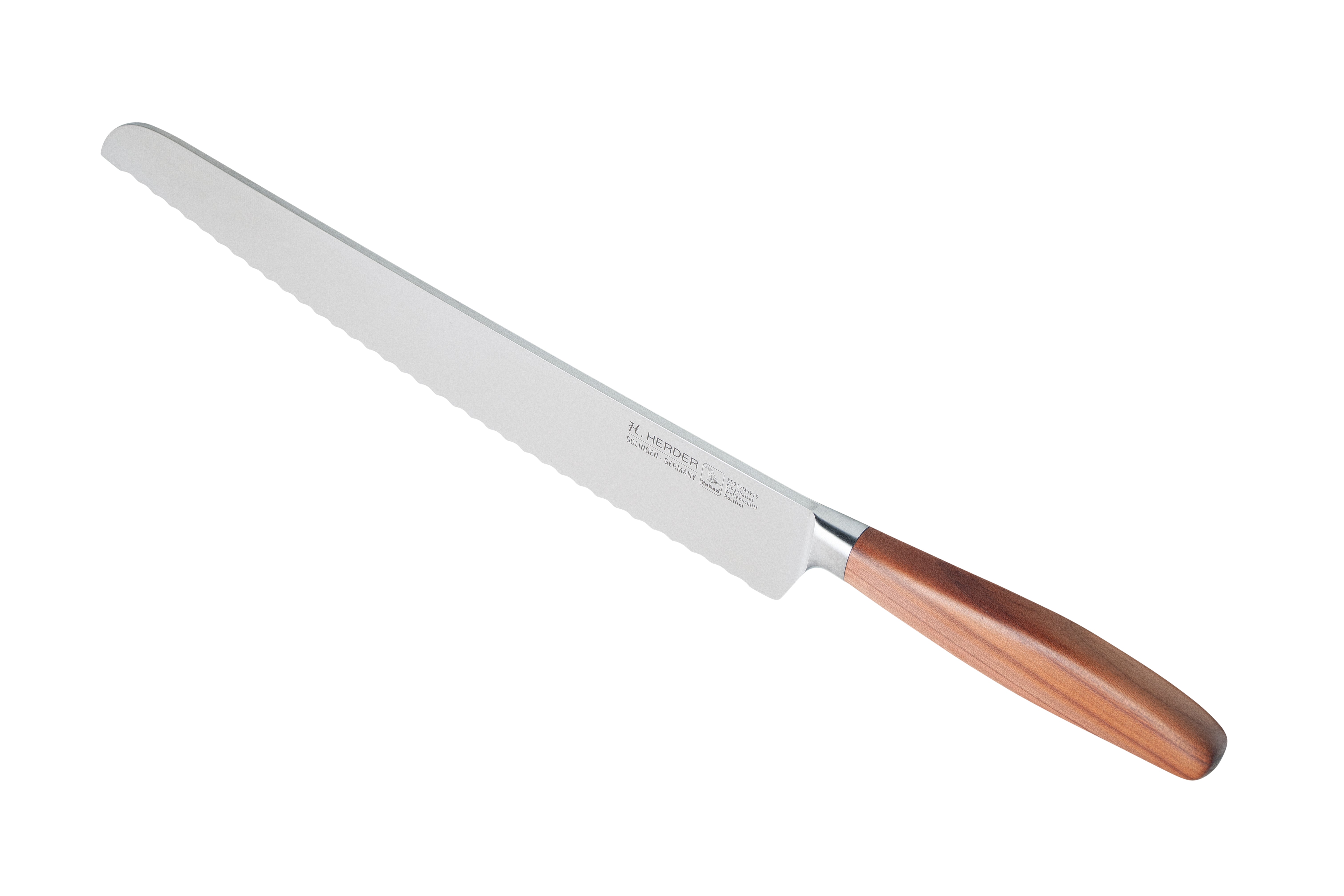 Bread knife Eterno, plum wood, blade length 32cm, forged