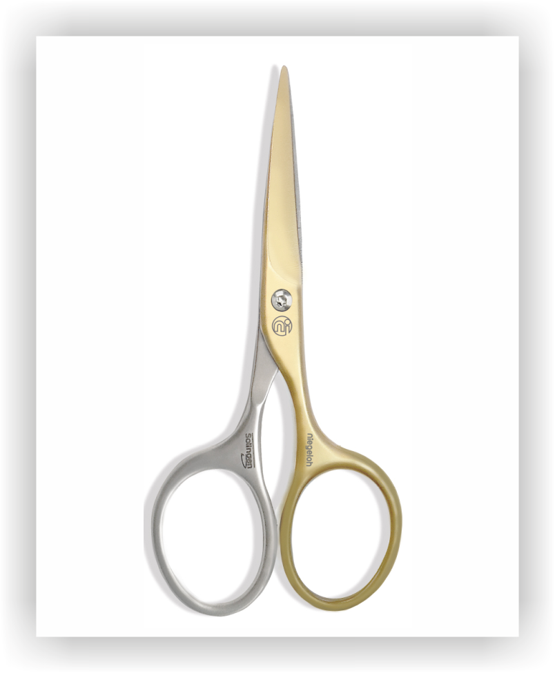 Beard scissors stainless titanium, self-sharpening