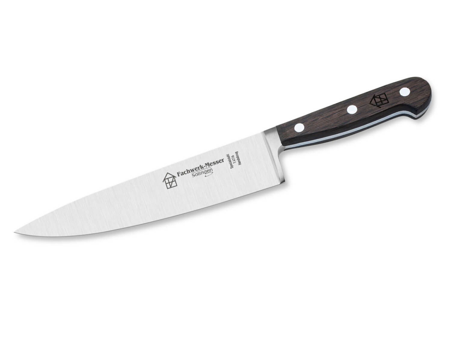 FACHWERK chef's knife Vitruv, blade 21cm, wooden handle smoked oak