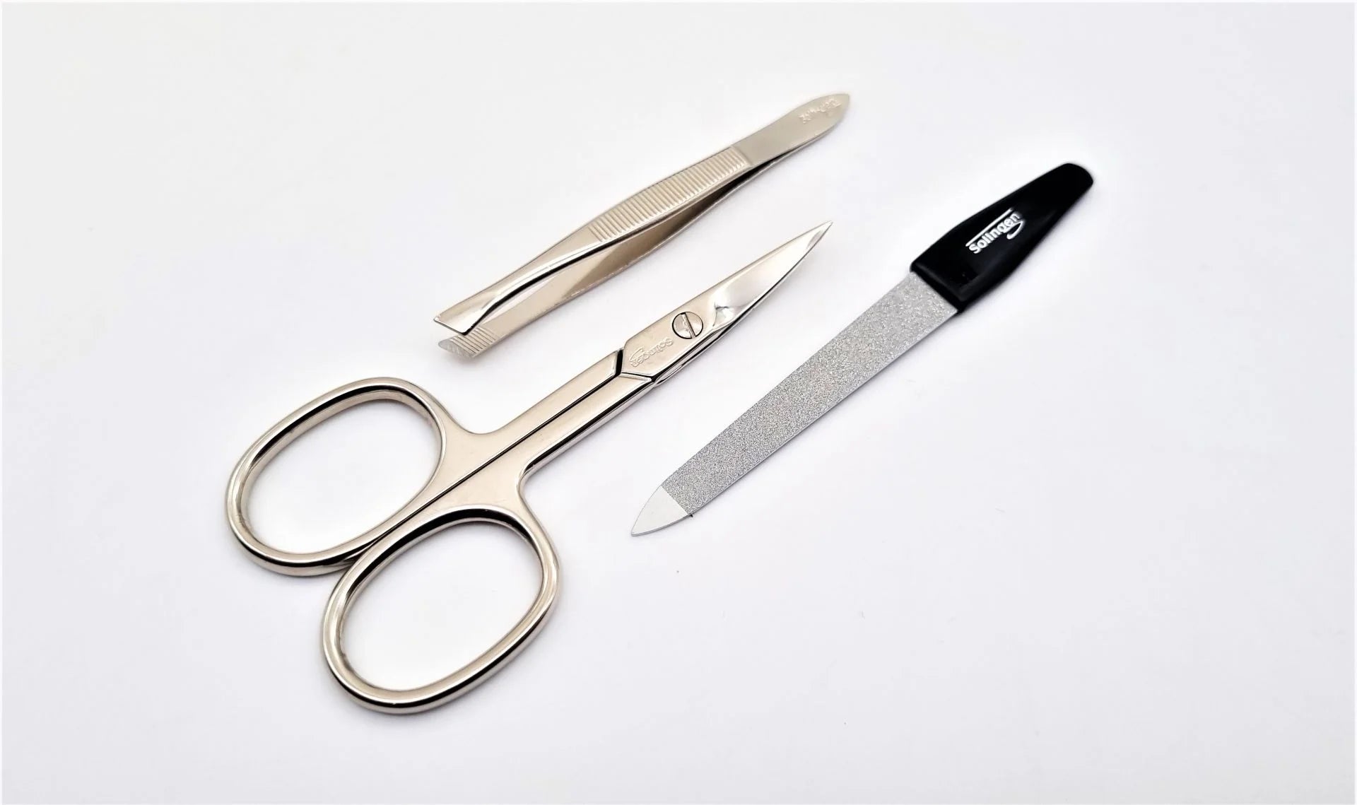 Leather nail case nail scissors tweezers sapphire file