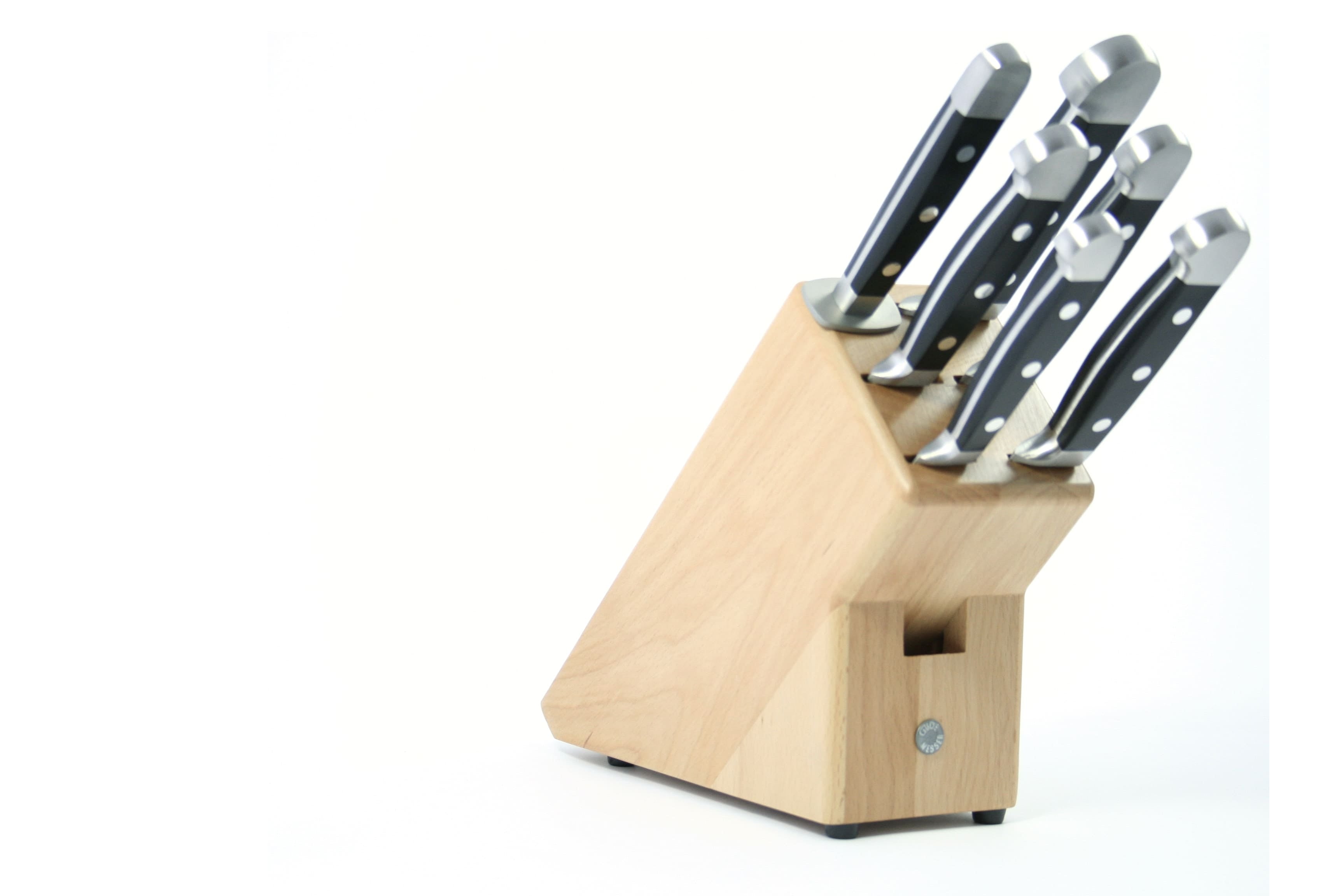 Knife block, Alpha, natural beech, 7 pcs.