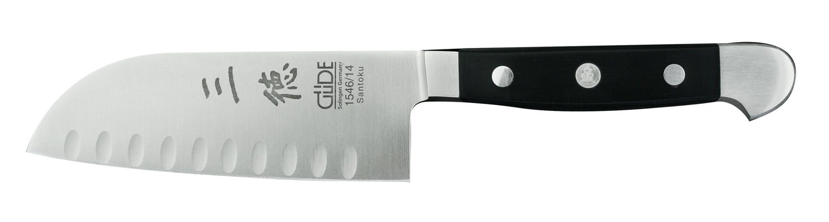 Santoku knife with scallops, blade length 14 cm