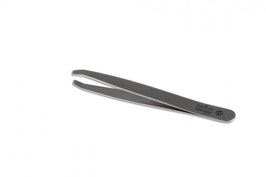 Professional tweezers slanted tip, stainless steel, topinox