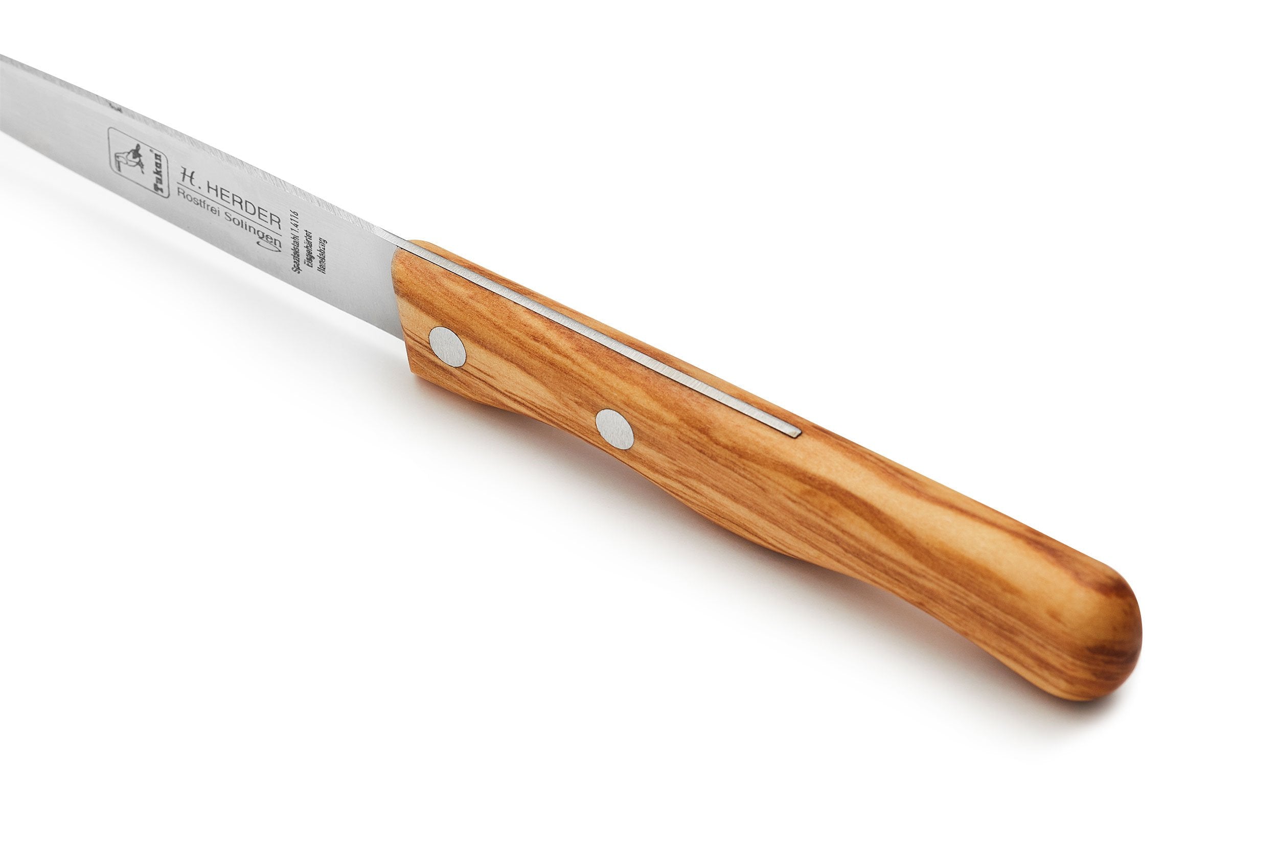 Kitchen knife olive wood handle 10 cm medium pointed