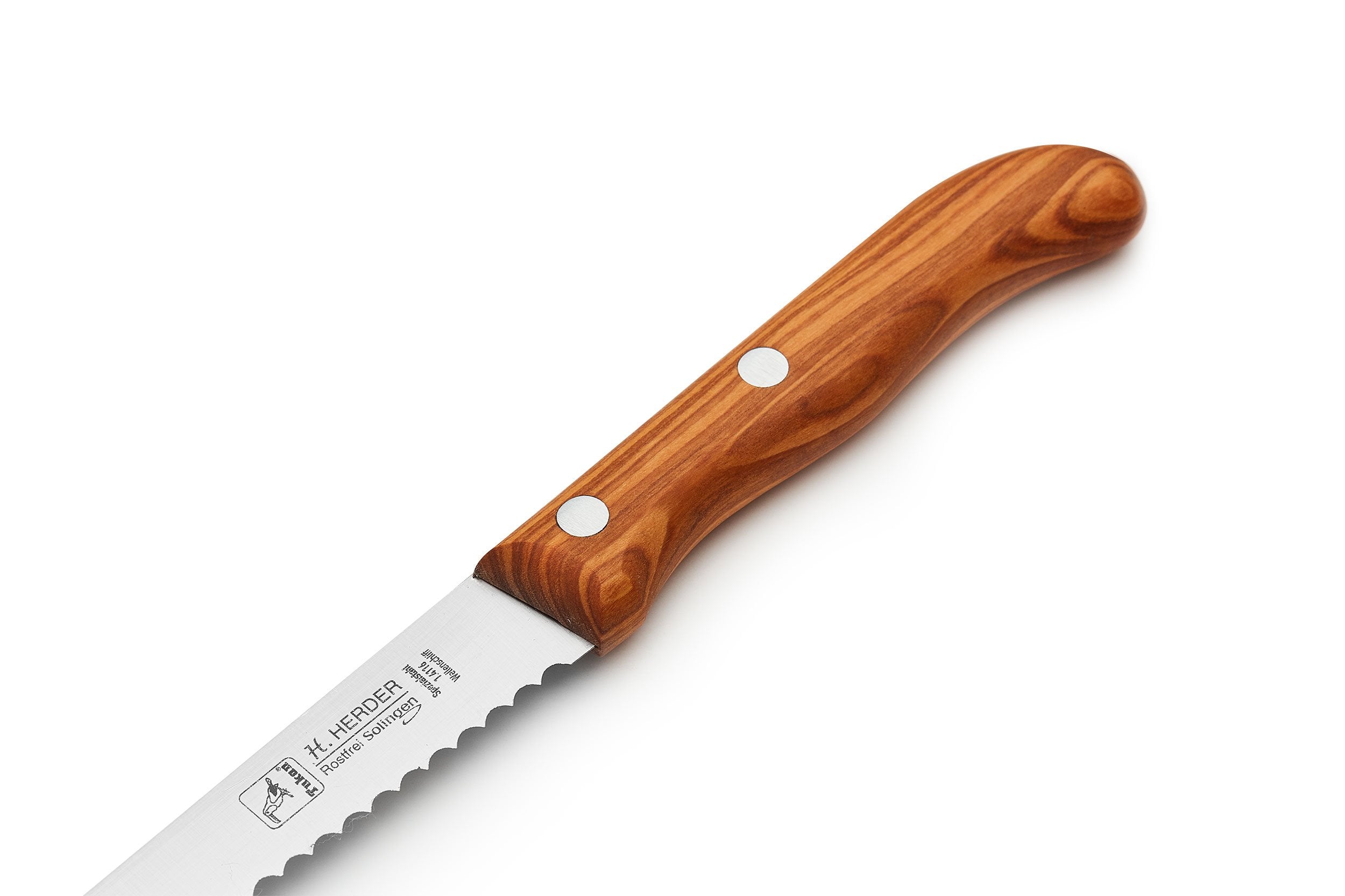 Household knife olive wood handle 10 cm shaft