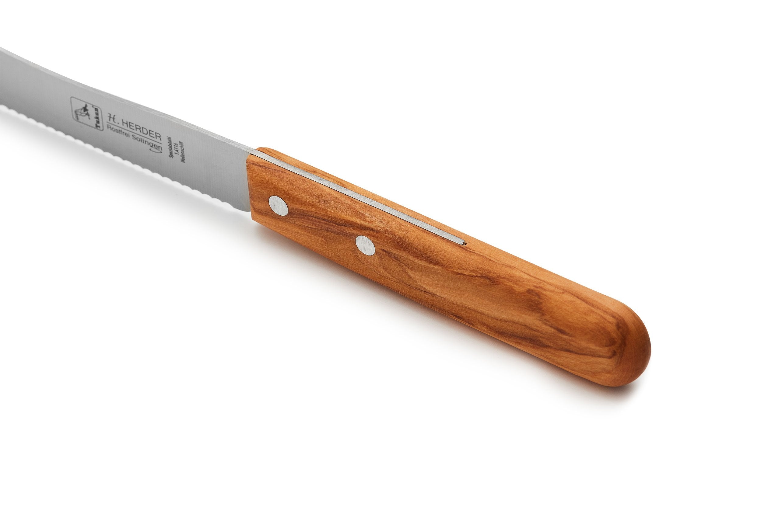 Set 6pcs breakfast knife olive wood handle with shaft