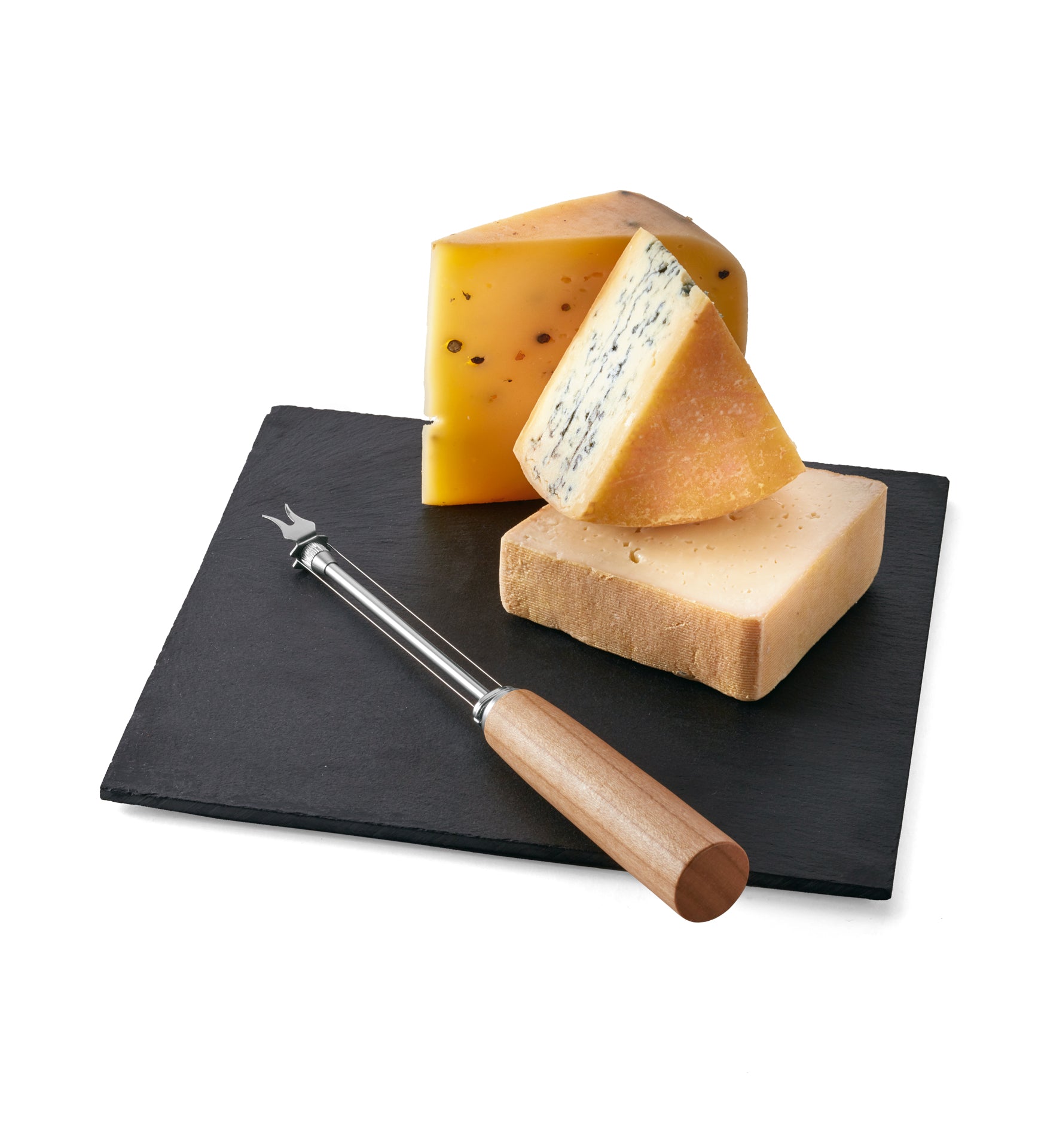 Cheese set scythe, 2pcs, plum wood handle