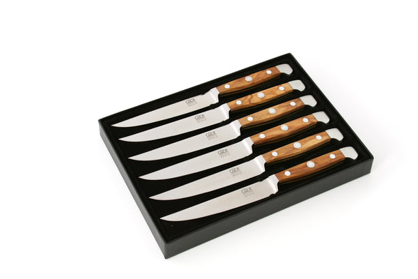 6 steak knives, blade length 12 cm in gift box