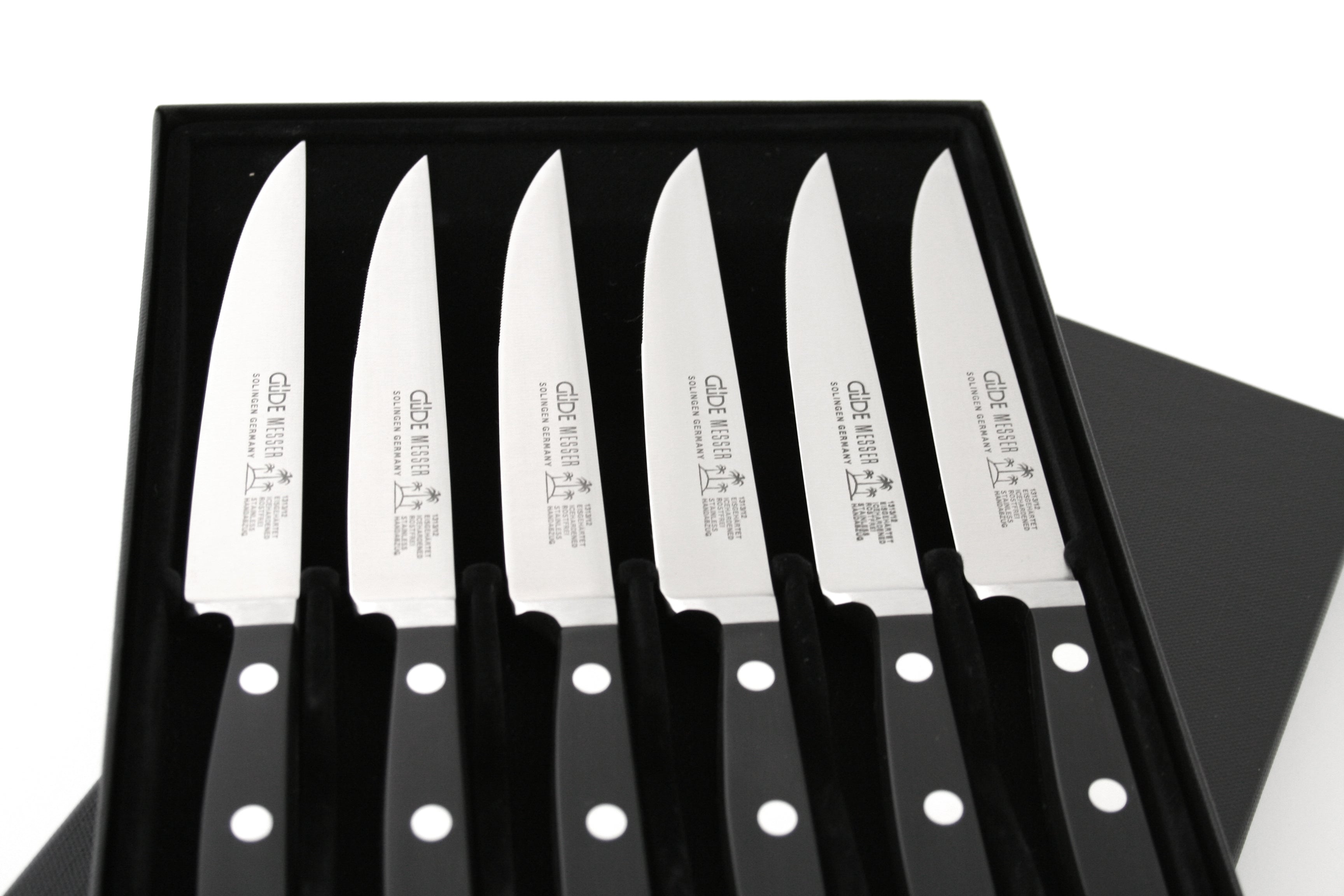 6 steak knives, blade length 12 cm in gift box