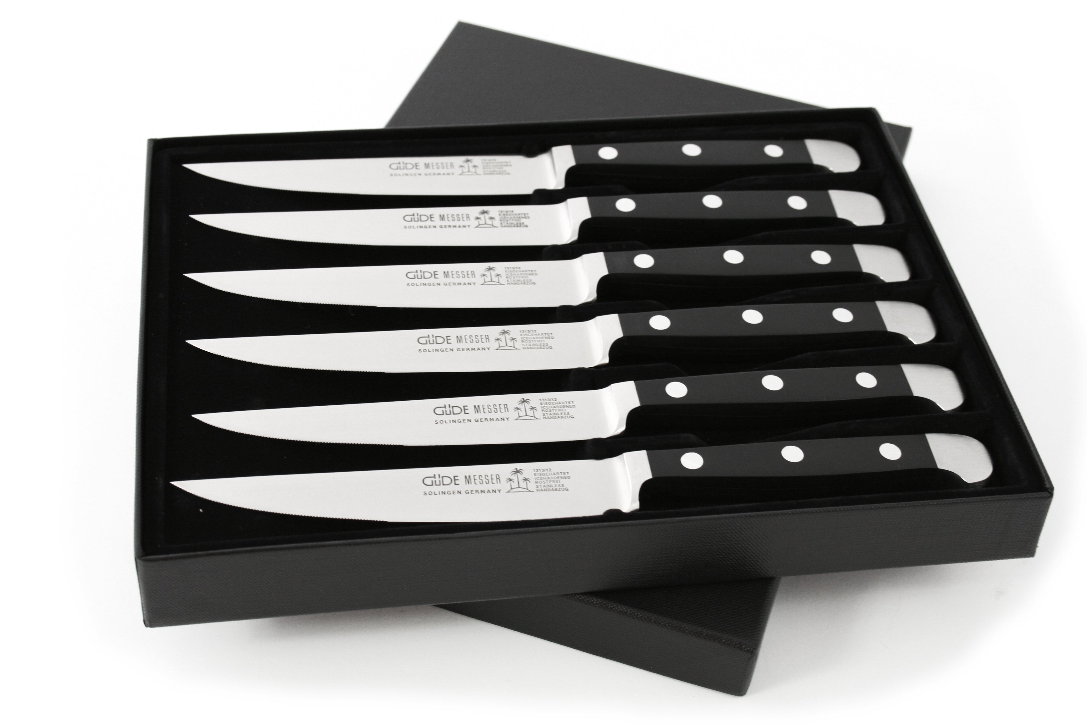 6 steak knives, blade length 12 cm in gift box