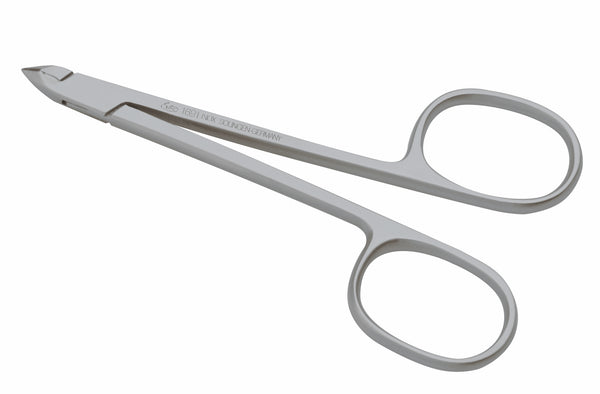 Cuticle nippers, 10cm, stainless, matt, scissors shape
