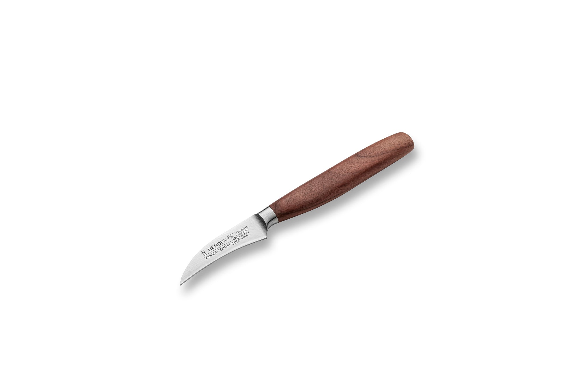 Paring knife Eterno, plum wood, blade length 7cm, forged, curved