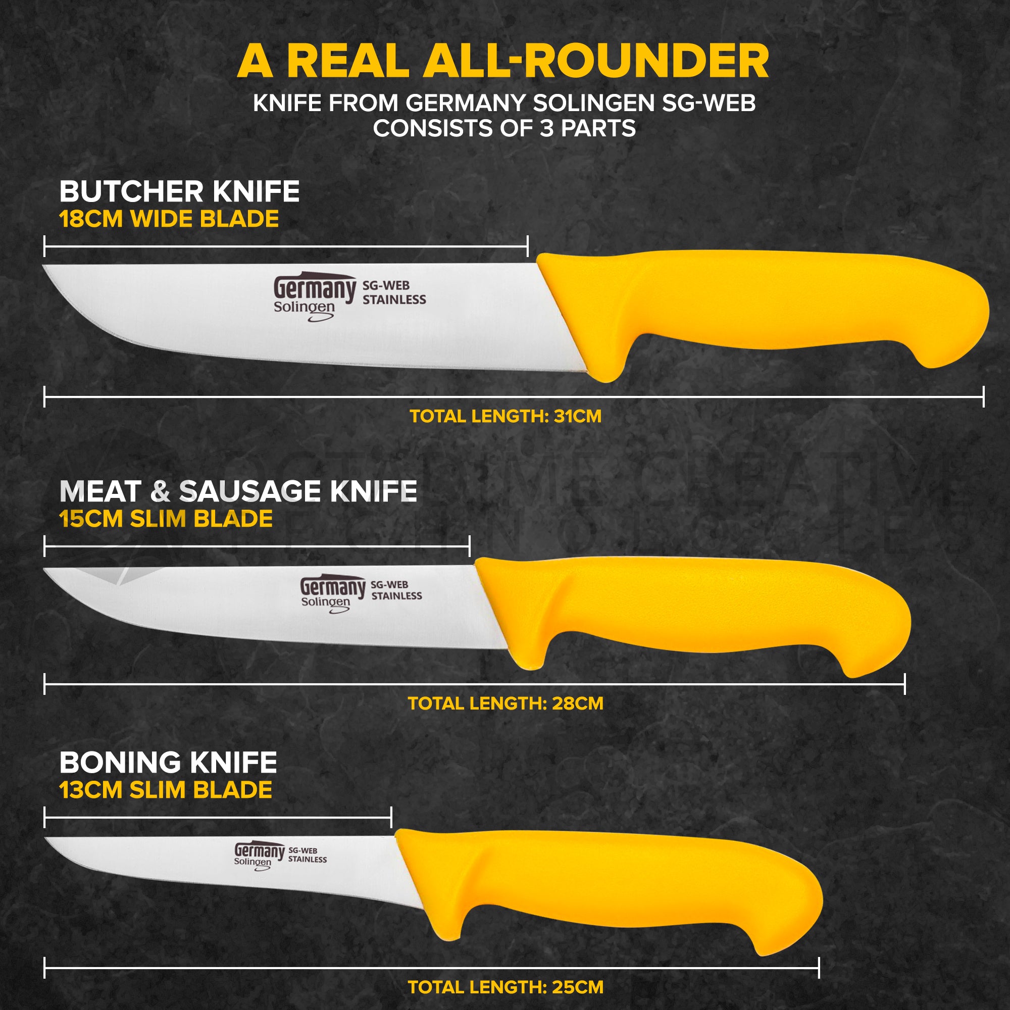 Juego de cuchillos para carne 3pcs.
