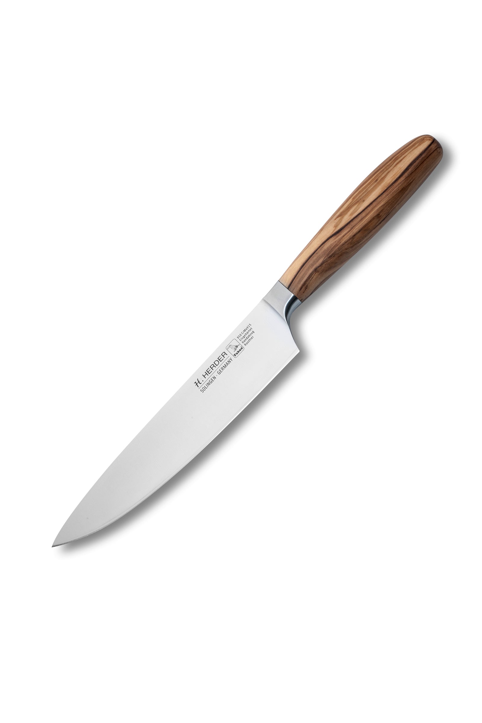 Cuchillo de cocinero Eterno, madera de olivo, longitud de la hoja 21cm, forjado