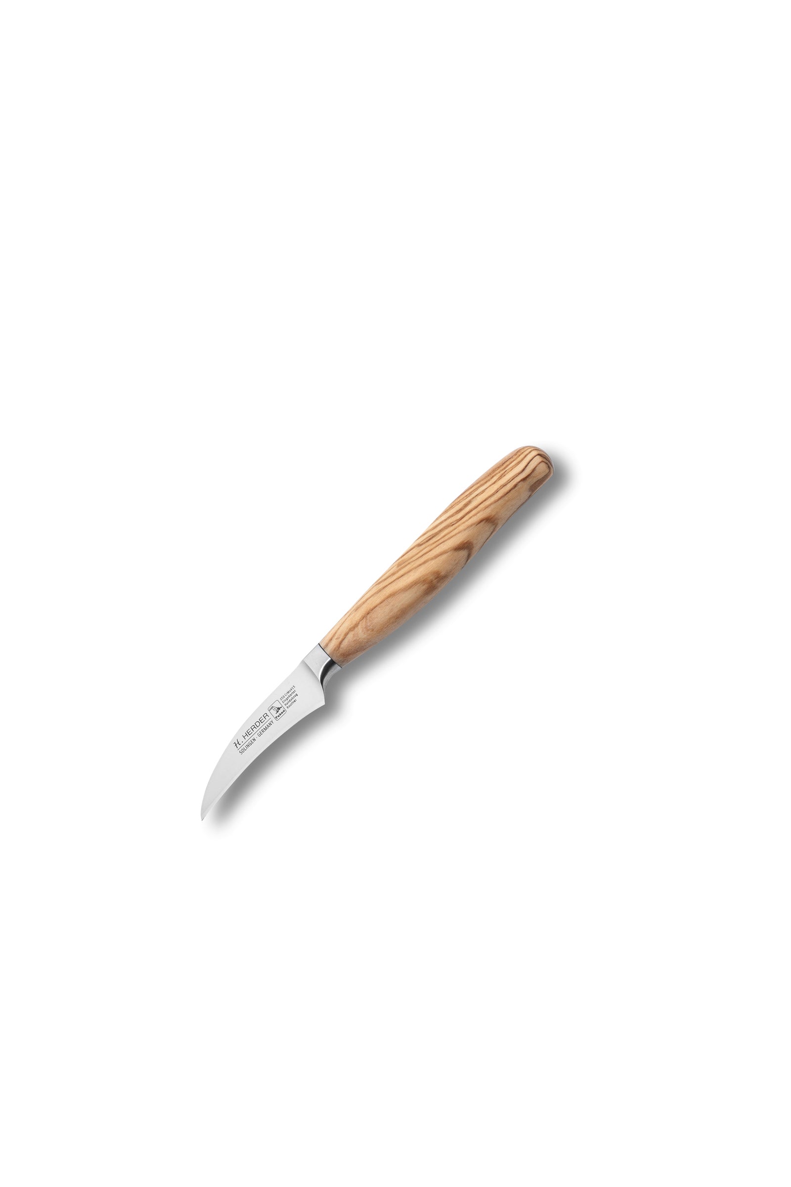 Cuchillo Eterno, madera de olivo, longitud de la hoja 7cm, forjado, curvado