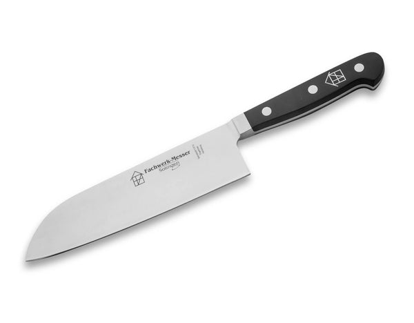 FACHWERK Cuchillo Santoku Elite, hoja 18cm, POM negro