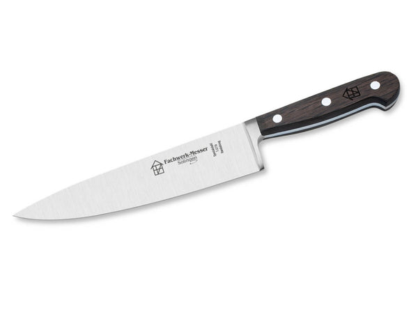 Cuchillo de cocinero FACHWERK Vitruv, hoja 21cm, mango de madera roble ahumado