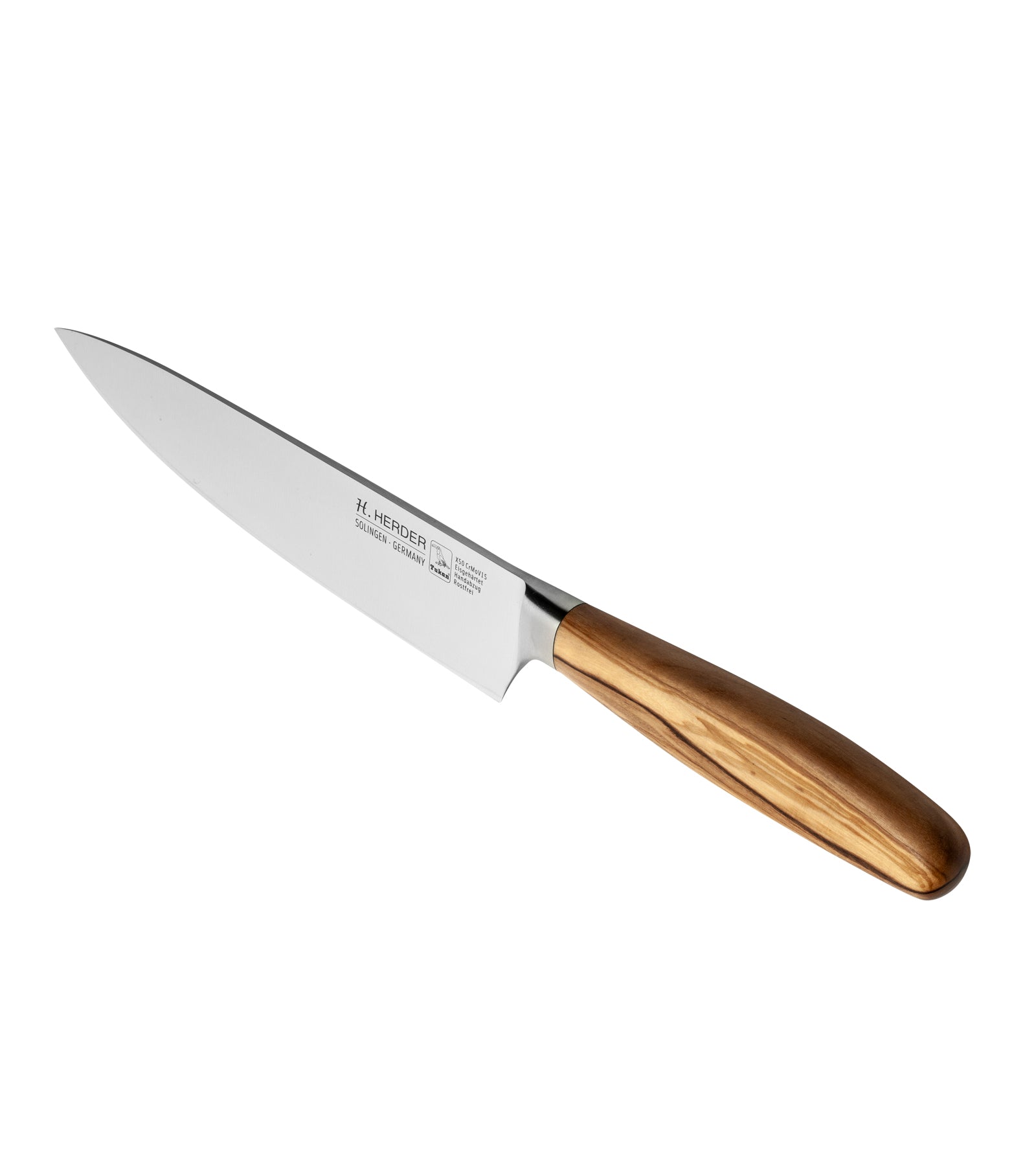Cuchillo de cocinero Eterno, madera de olivo, longitud de la hoja 21cm, forjado