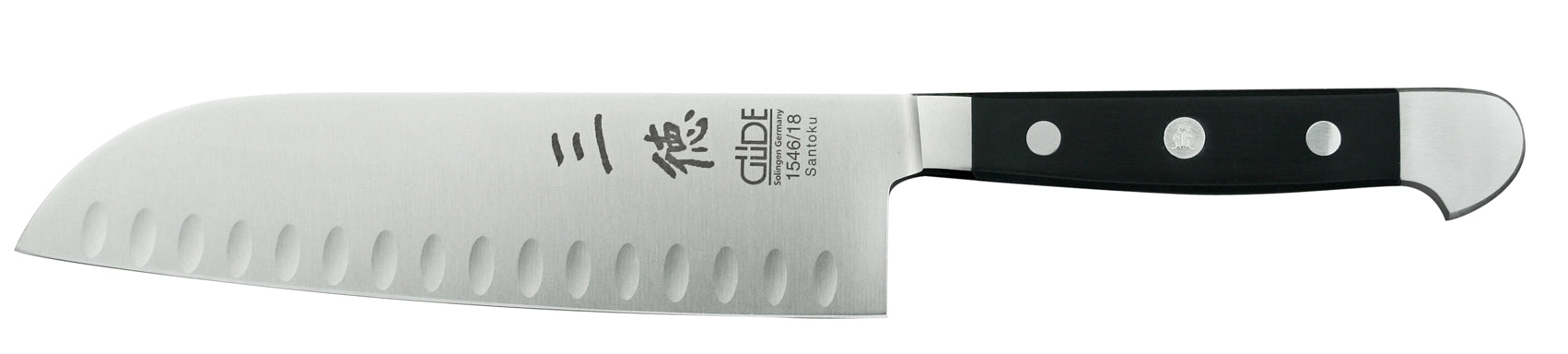 Cuchillo Santoku con festones, longitud de la hoja 18 cm