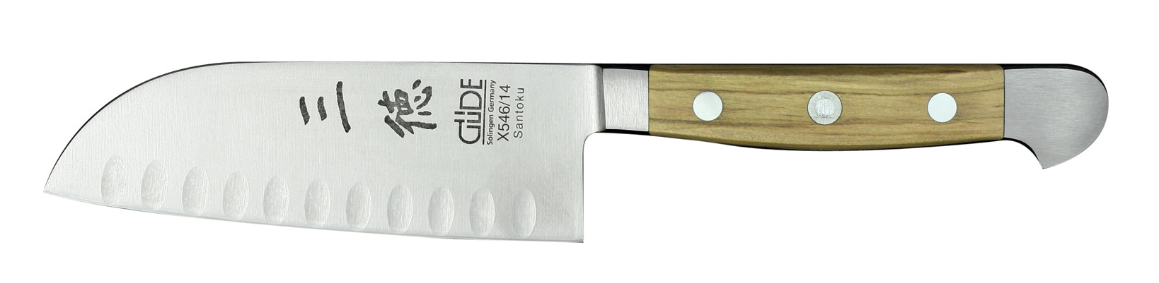 Cuchillo Santoku con festones, longitud de la hoja 14 cm