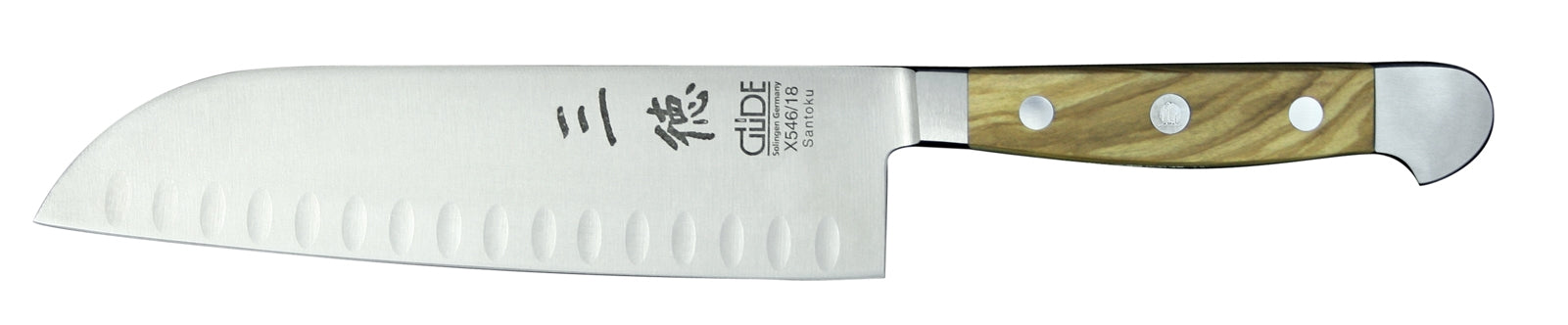 Cuchillo Santoku con festones, longitud de la hoja 18 cm