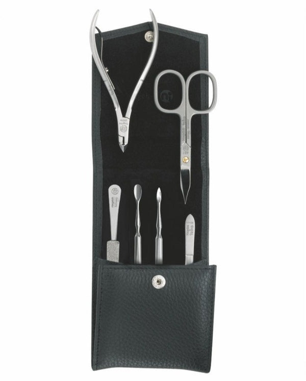 Estuche de manicura Capri, negro, 6 piezas.