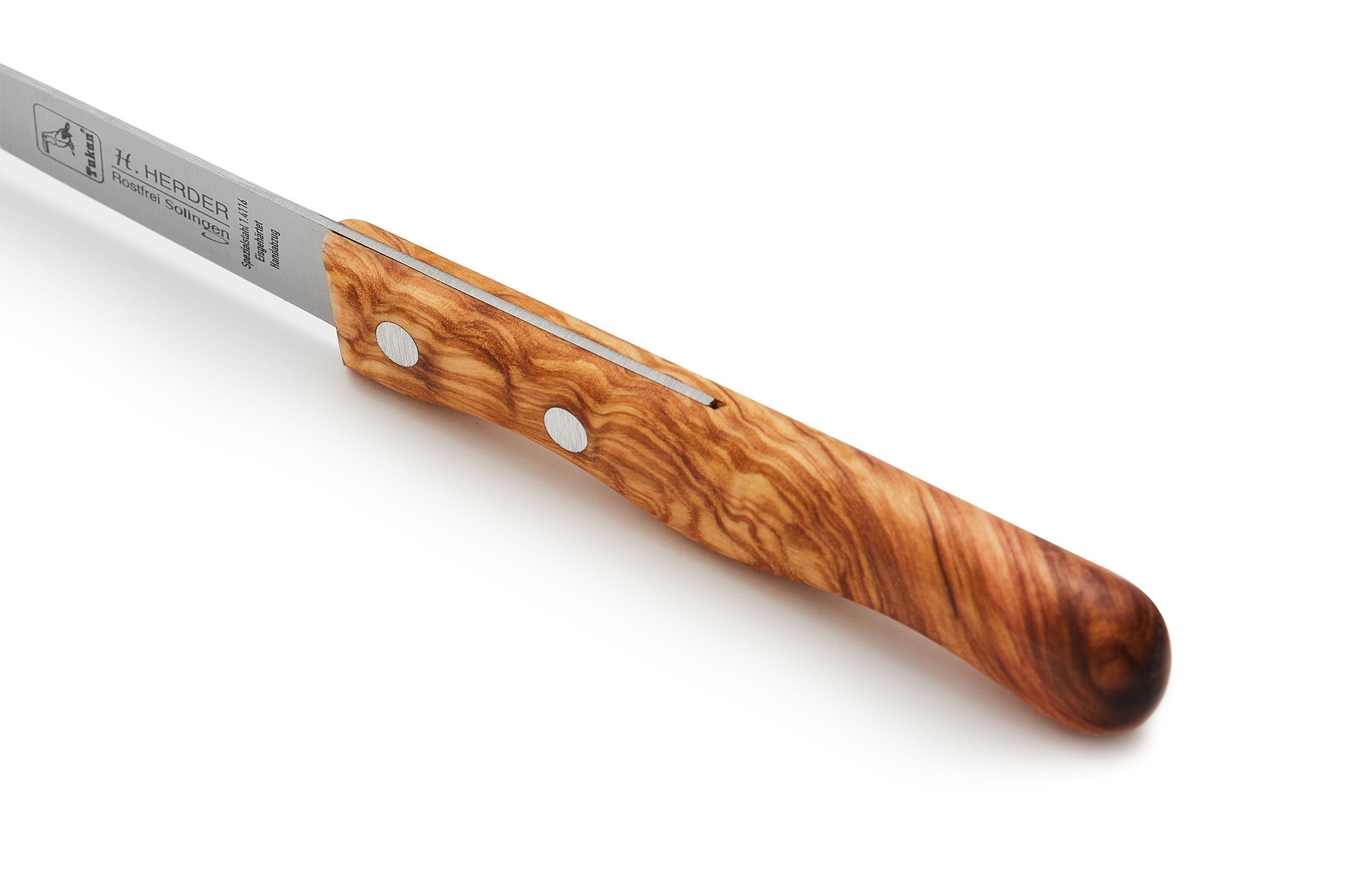 Cuchillo de cocina mango de madera de olivo 8 cm recto