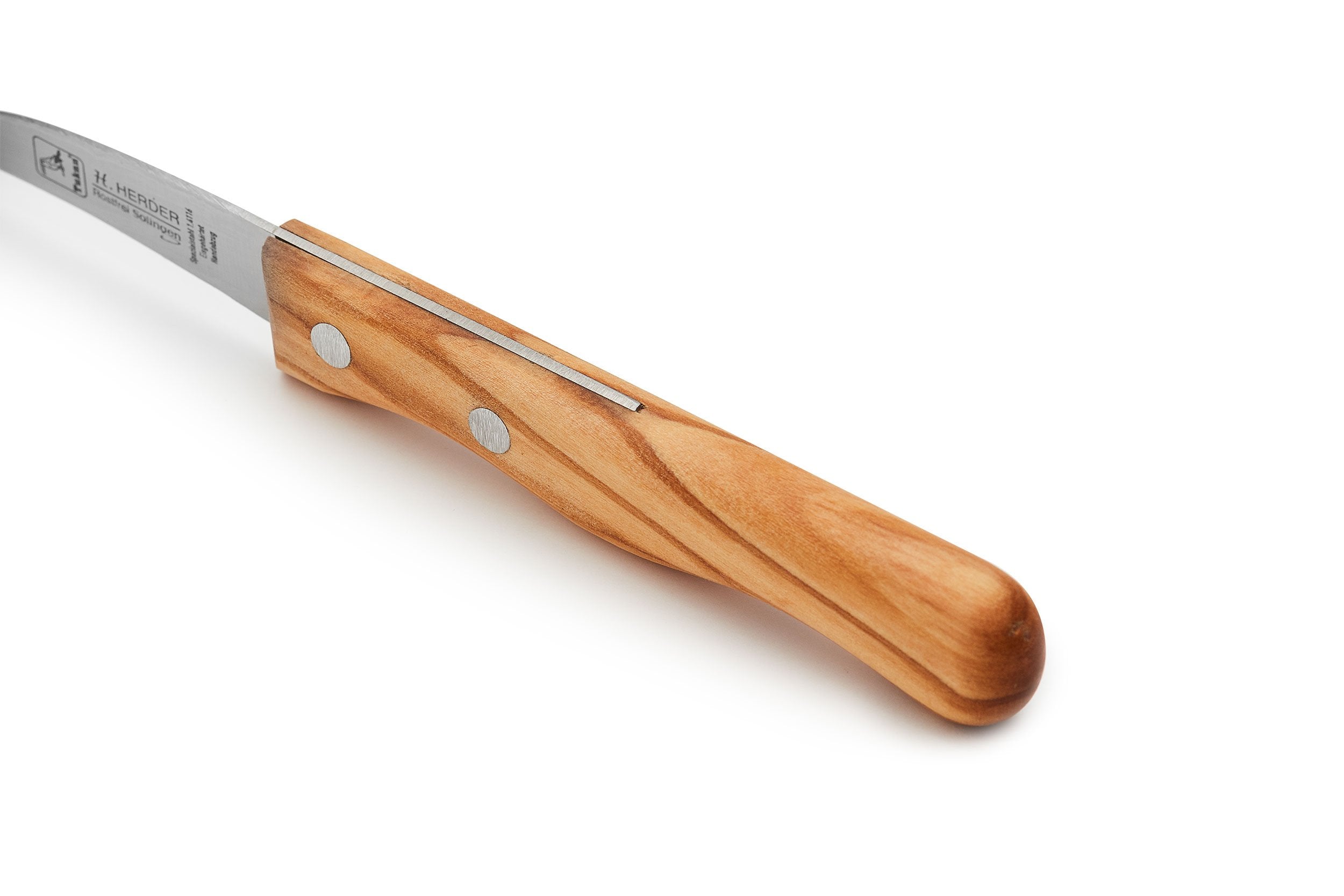 Cuchillo de cocina mango de madera de olivo 6 cm curvo