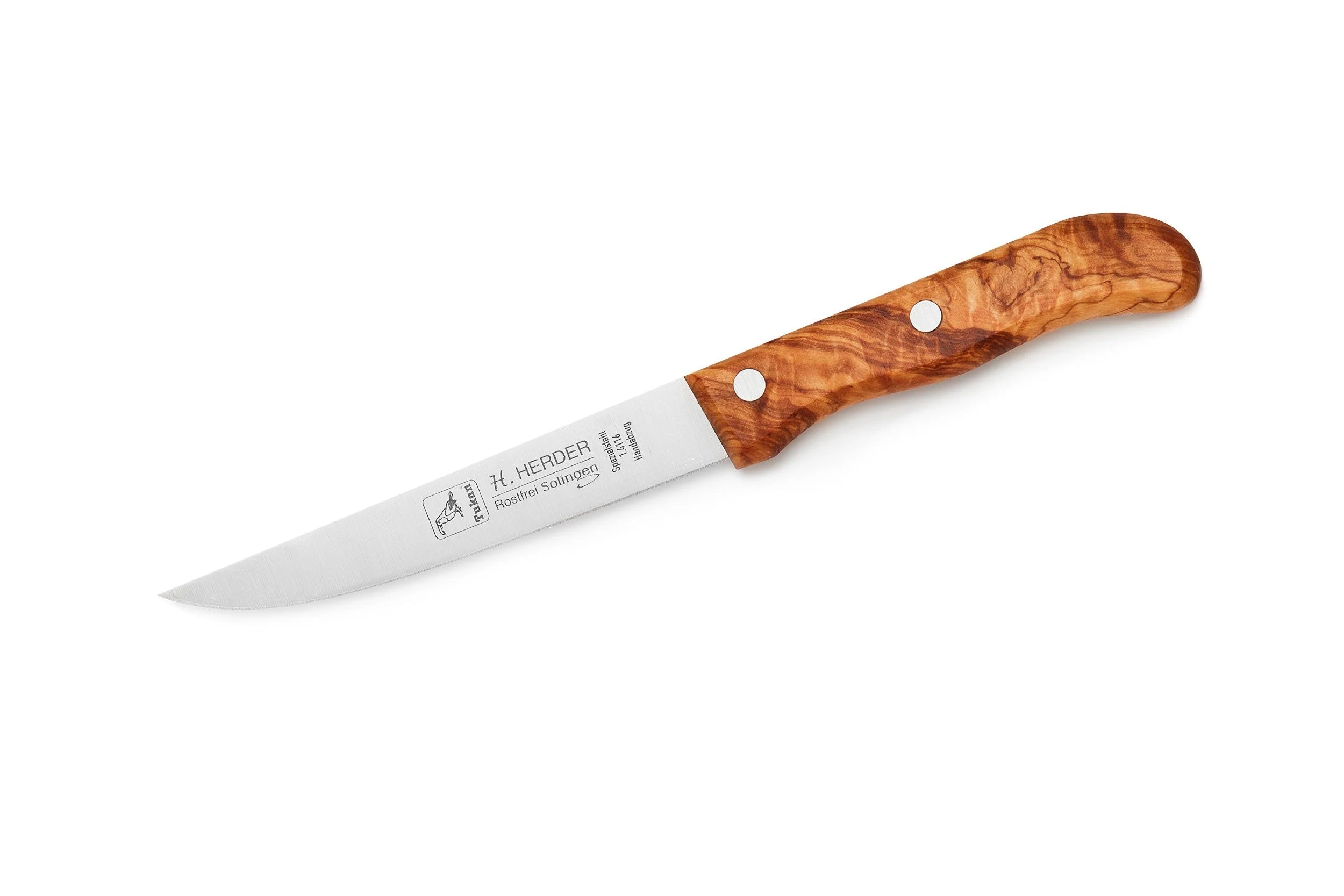 Juego de cuchillos 6 pzs. con barra magnética, madera de olivo