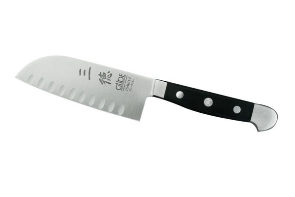 Cuchillo Santoku con festones, longitud de la hoja 14 cm