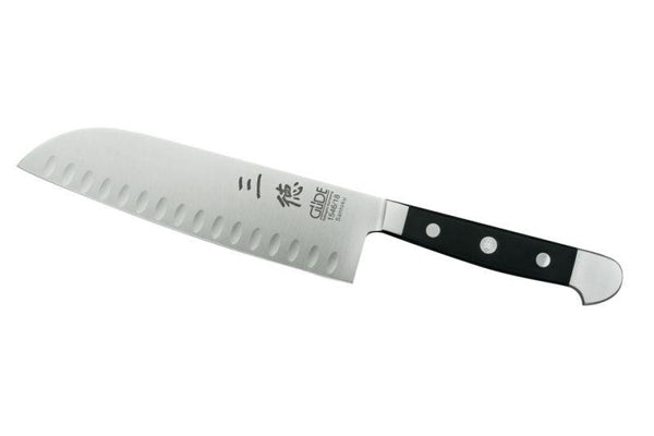 Cuchillo Santoku con festones, longitud de la hoja 18 cm