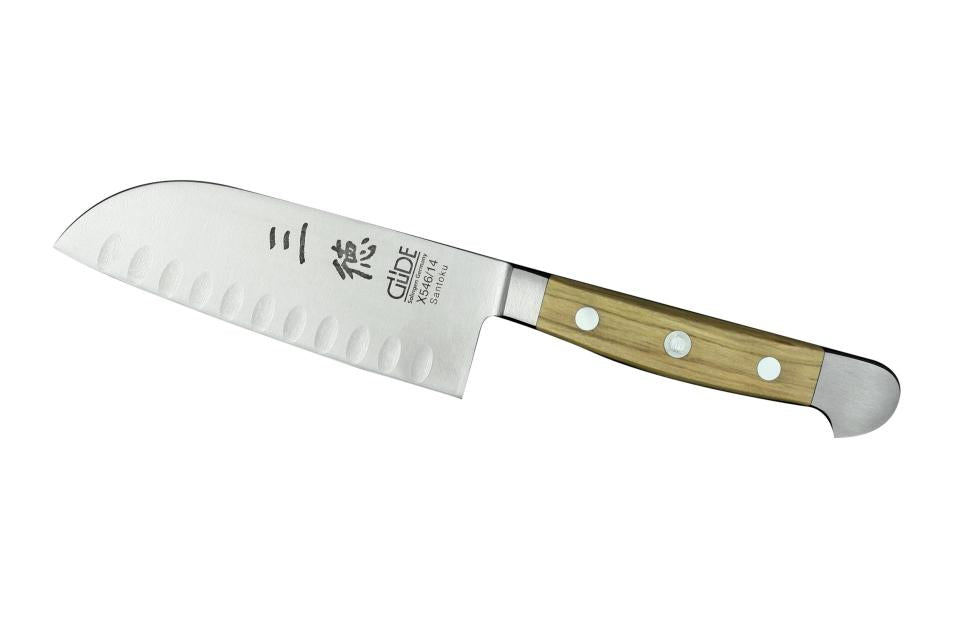 Cuchillo Santoku con festones, longitud de la hoja 14 cm