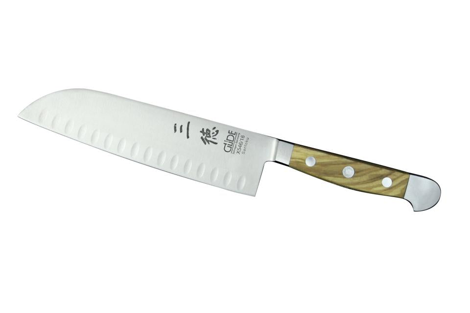 Cuchillo Santoku con festones, longitud de la hoja 18 cm