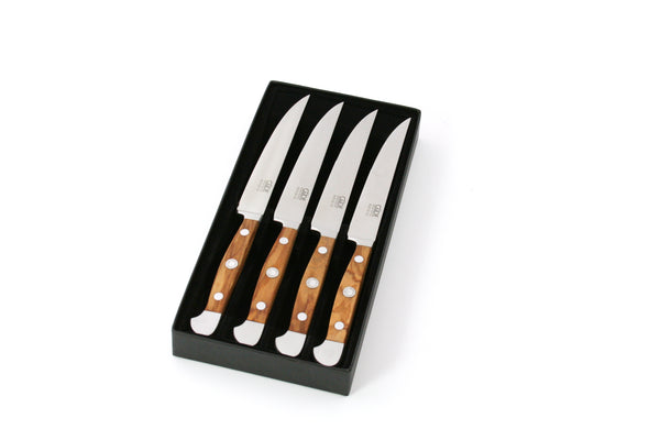 4 cuchillos para carne, longitud de hoja 12 cm en caja de regalo