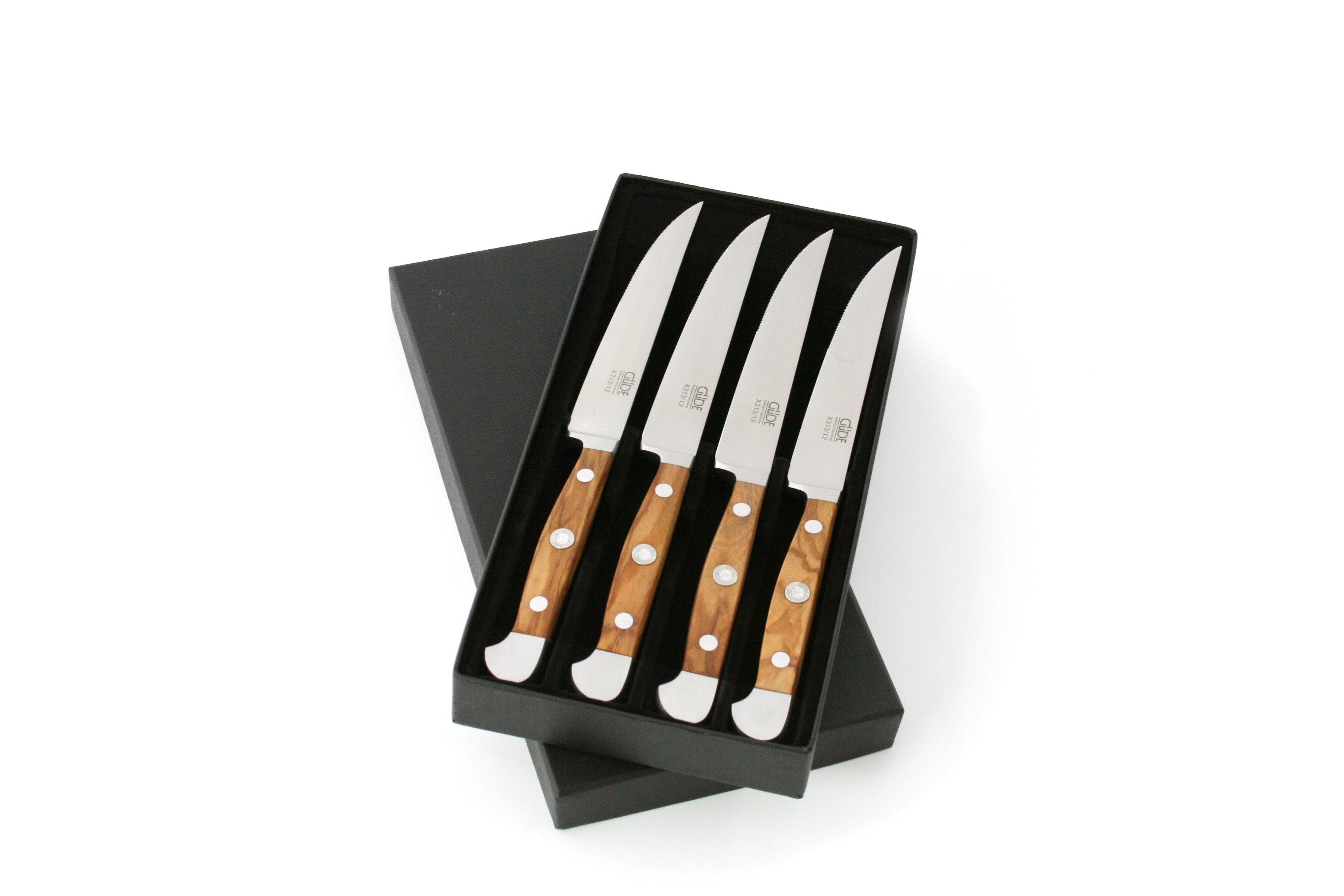 4 cuchillos para carne, longitud de hoja 12 cm en caja de regalo