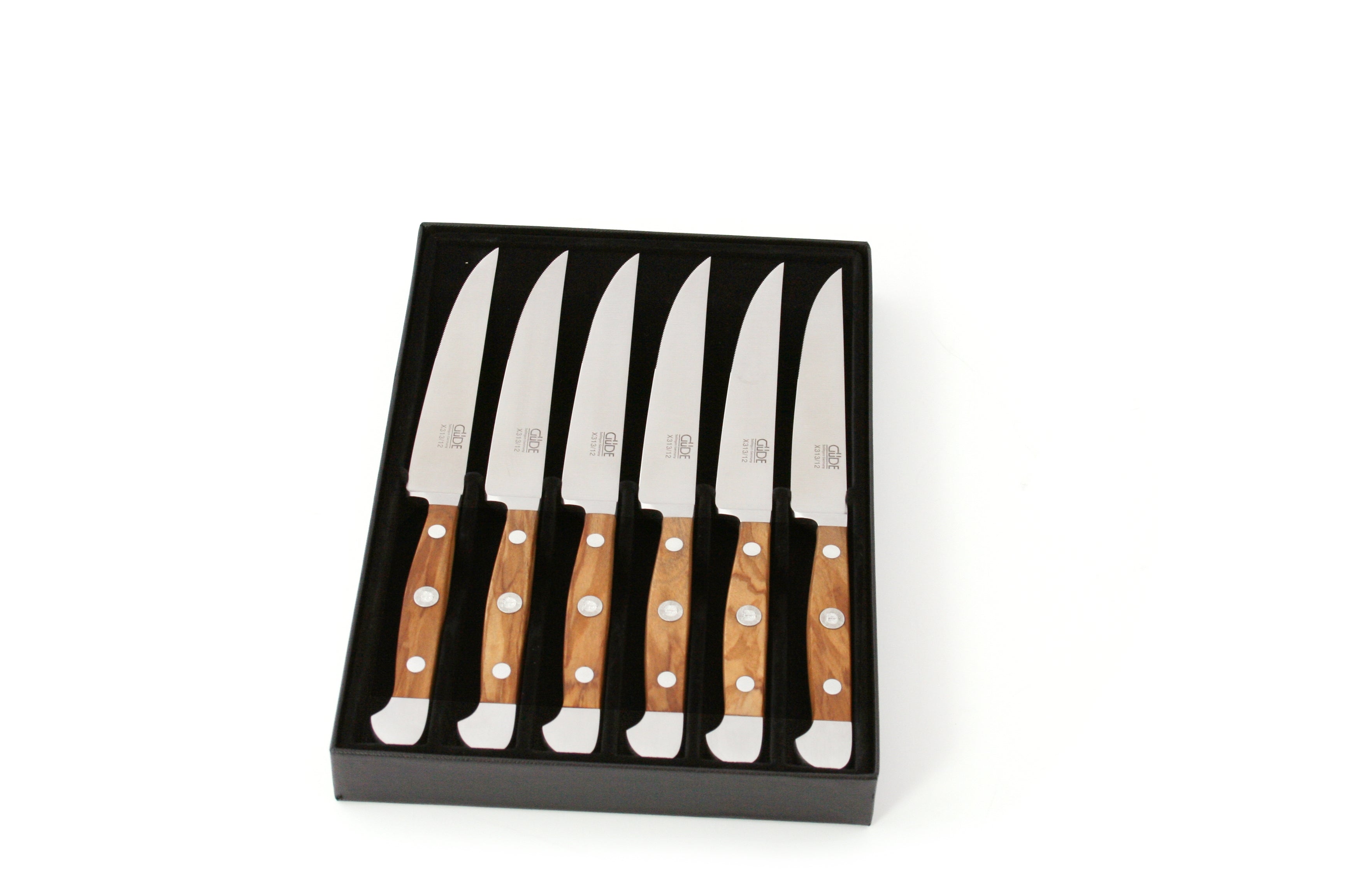 6 cuchillos para carne, longitud de hoja 12 cm en caja de regalo