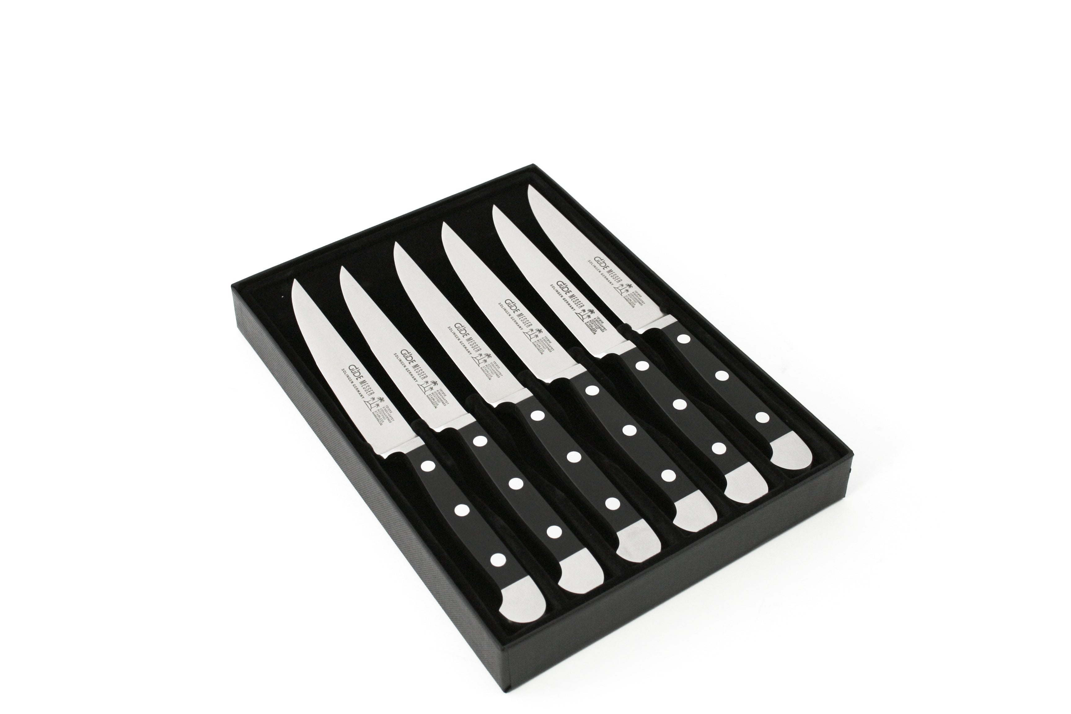 6 cuchillos para carne, longitud de hoja 12 cm en caja de regalo