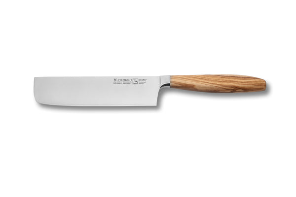 Couteau Nakiri Eterno, bois d'olivier, longueur de lame 17cm, forgé