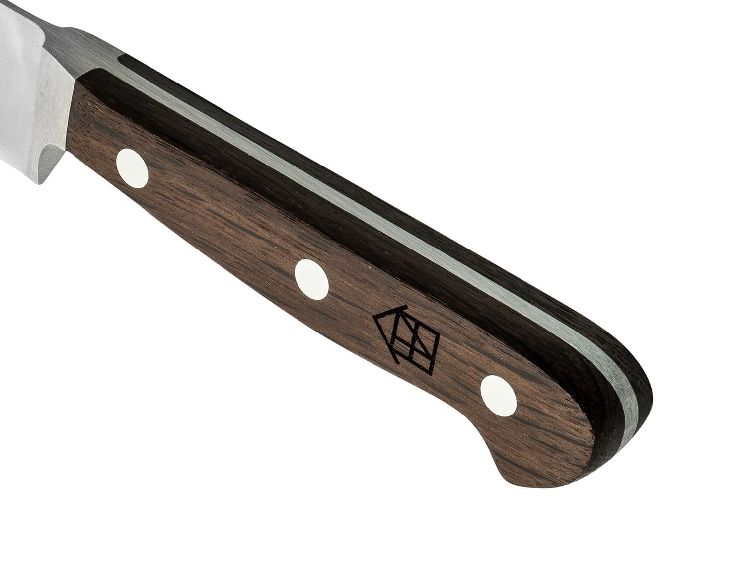 FACHWERK Couteau de cuisine Vitruv, lame 21cm, manche en bois de chêne fumé